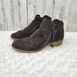 Universal Thread Ankle Perforated Suede Bootie Brown Size 8